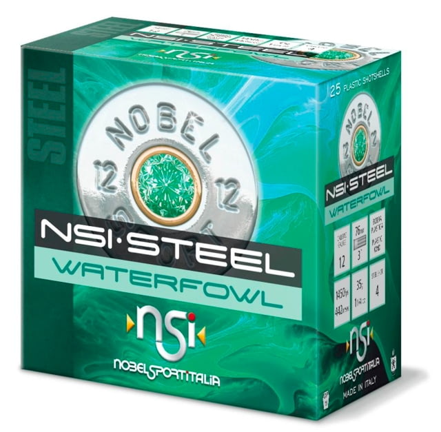 Nobelsport Nobel Sport Steel Waterfowl Shotshells 12 ga 3in 1-1/4 oz 1450 fps Size 2 25/ct - Nobelsport