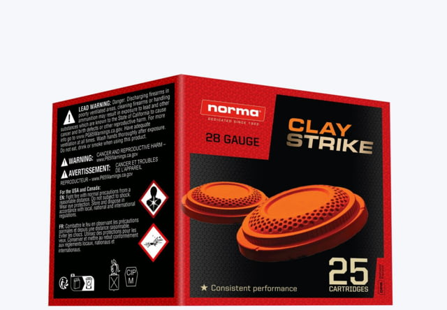 Norma ClayStrike 28ga 3/4oz 2.75 Inch Shotgun Ammo #7.5 25 Rounds ma ClayStrike 28ga 3/4oz 2.75 Inch Shotgun #7.5 25 Rounds Ammo