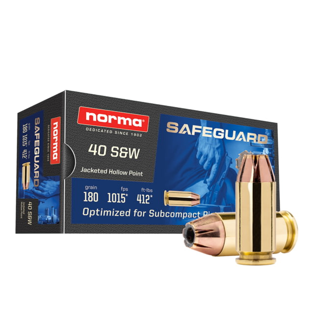 ma Safeguard .40 S&W 180 Grain Jacketed Hollow Point Brass Cased Pistol 50 Rounds Ammo