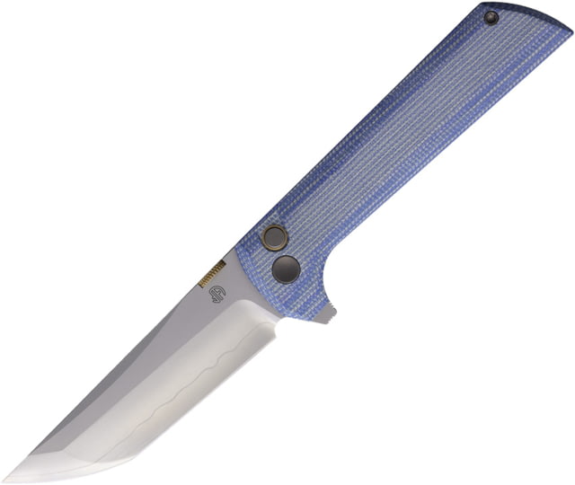 North Mountain Blade Chop 2 Button Lock Micarta Blu NMB - North Mountain Blade