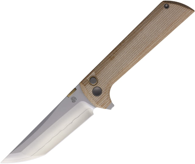 North Mountain Blade Chop 2 Button Lock Micarta Tan NMB - North Mountain Blade
