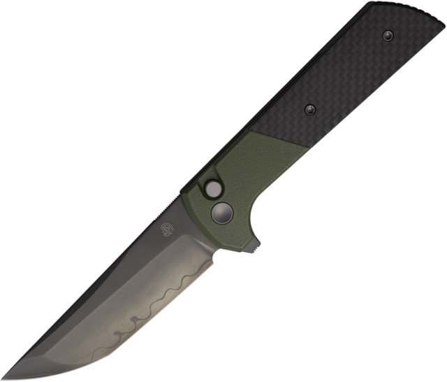 North Mountain Blade Chop 2 Buttonlock CF Green NMB - North Mountain Blade