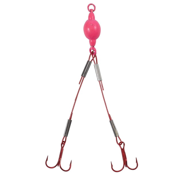 Northland Fishing Tackle Mini Predator Rig Mono Weighted #8 Treble Hooks Glo Red 1/8 oz