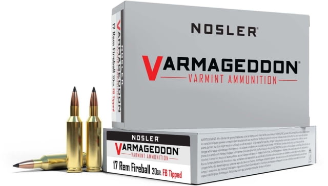 ler .17 Remington Fireball Flat Base Tipped 20 Grain Brass Cased 20 Rounds Ammo