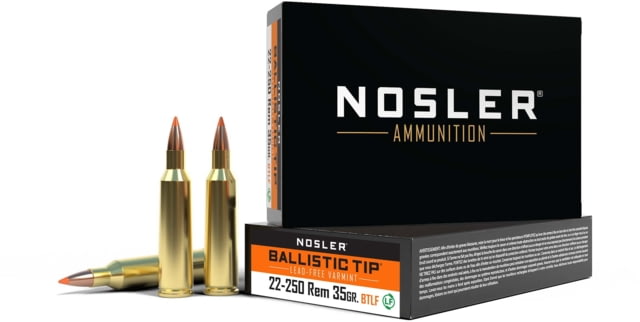 Nosler .22-250 Remington Ballistic Tip 35 Grain Brass Cased 20 Rounds ler .22-250 Remington Ballistic Tip 35 Grain Brass Cased 20 Rounds Ammo