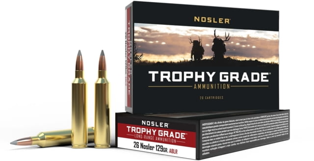 ler .26 Nosler 129 Grain AccuBond Long Range Brass Cased Centerfire Rifle 20 Rounds Ammo