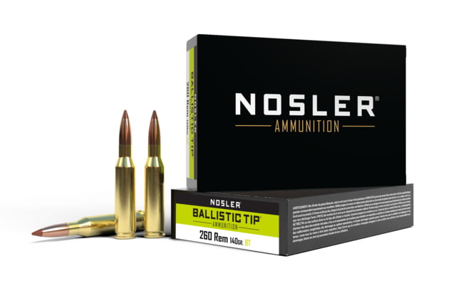 ler .260 Remington 140 Grain Ballistic Tip Brass Cased Centerfire Rifle 200 Round Ammo