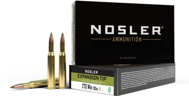 Nosler .270 Winchester E-Tip 130 Grain Brass Cased 20 Rounds ler .270 Winchester E-Tip 130 Grain Brass Cased 20 Rounds Ammo
