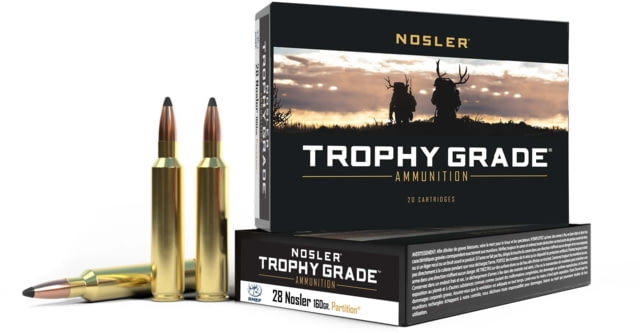ler .28 Nosler Partition 160 Grain Brass Cased 20 Rounds Ammo