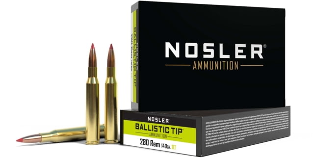 ler .280 Remington 140 Grain Ballistic Tip Brass Cased Centerfire Rifle 20 Rounds Ammo