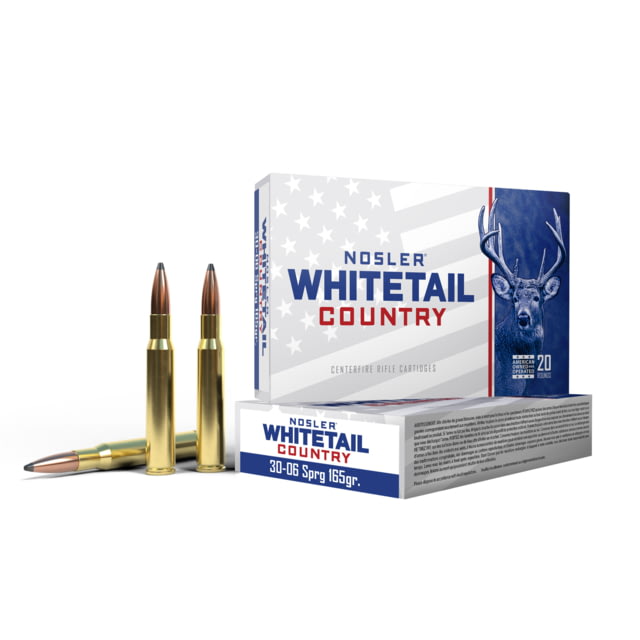 ler Whitetail Country 30-06 Springfield 165 Grain Solid Base Brass Cased Rifle 2900 FPS 20 Rounds Ammo