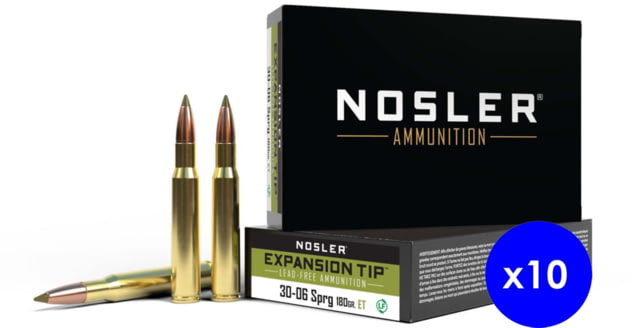 ler .30-06 Springfield 180 Grain E-Tip Lead-Free Brass Cased Centerfire Rifle 200 Rounds Ammo