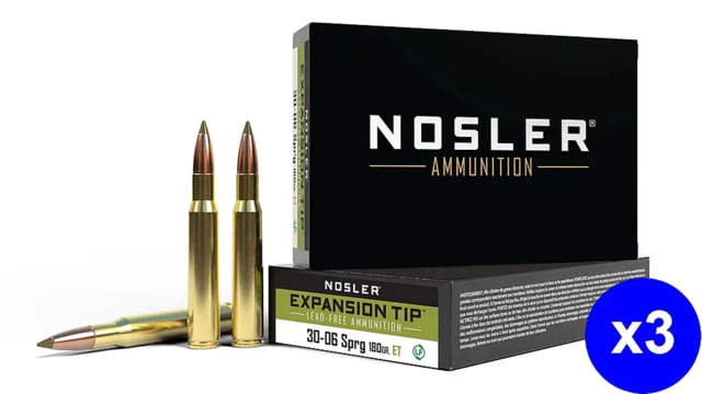 ler .30-06 Springfield 180 Grain E-Tip Lead-Free Brass Cased Centerfire Rifle 60 Rounds Ammo
