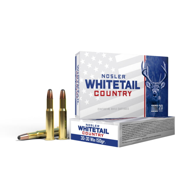 ler Whitetail Country 30-30 Winchester 150 Grain Solid Base Brass Cased Rifle 2390 FPS 20 Rounds Ammo