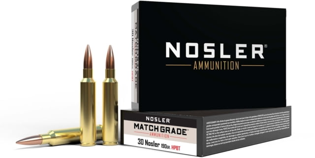ler .30 Nosler Custom Competition 190 Grain Brass Cased 20 Rounds Ammo