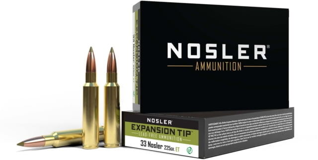 ler .33 Nosler E-Tip 225 Grain Brass Cased 20 Rounds Ammo