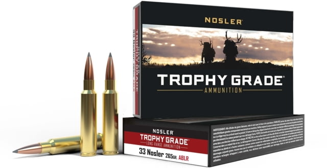 ler .33 Nosler Long Range AccuBond 265 Grain Brass Cased 20 Rounds Ammo