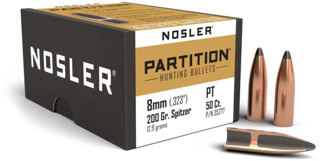 Nosler 35277 Partition 8mm .323 200 GR Partition Spitzer 50 Box by USA Nosler Reloading Bullets & Shot