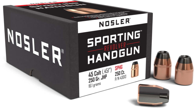Nosler 43013 Sporting Handgun Revolver 45 Colt .451 250 GR Jacketed Hollow Point by USA Nosler Reloading Bullets & Shot