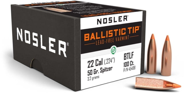 Nosler 45498 Ballistic Tip Varmint 22 Caliber .224 50 Gr Ballistic Tip Varmint 1 by USA Nosler Reloading Bullets & Shot