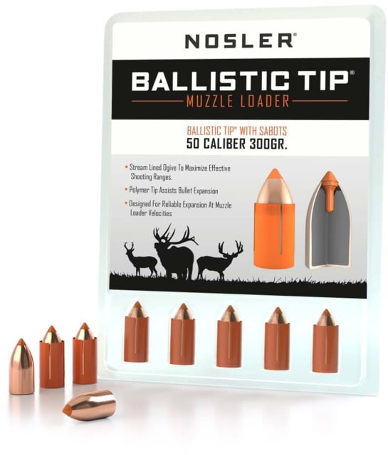 Nosler .50 Caliber Ballistic Tip 300 grain Cased 15ct Rounds - Nosler