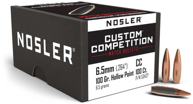 USED Nosler 26725 Custom Competition 6.5mm .264 140 GR Hollow Point Boat Tail HPBT EDEMO1 Used Condition Like New Inspect and Rebox - Nosler