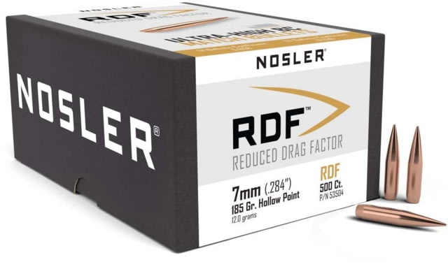 Nosler 53504 RDF 7mm .284 185 GR Hollow Point Boat Tail HPBT 500 Box by USA Nosler Reloading Bullets & Shot