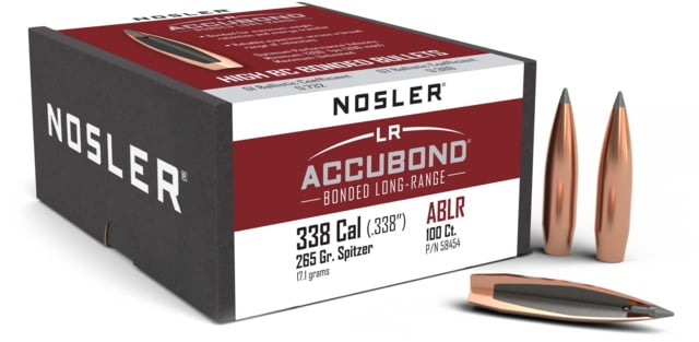 USED Nosler .338 Caliber Rifle Bullets 265 Grain Spitzer Boat Tail 100 Bullets - Nosler