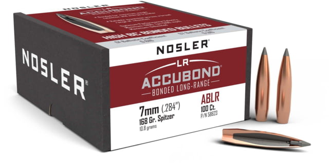 Nosler 58623 AccuBond Long Range 7mm .284 168 GR Spitzer Point 100 Box by USA Nosler Reloading Bullets & Shot