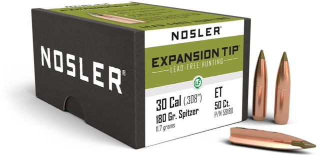 Nosler E-Tip 30 Cal .308 180 gr Spitzer/ 50 Per Box, 59180 by USA Nosler Reloading Bullets & Shot