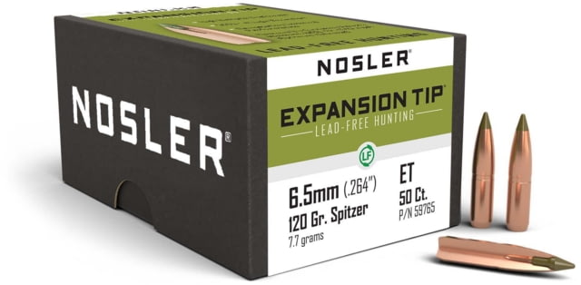 Nosler 59765 E-Tip 6.5mm .264 120 GR Spitzer 50 Box by USA Nosler Reloading Bullets & Shot