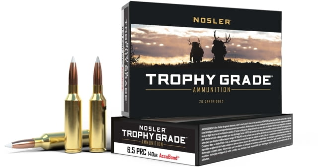 Nosler 6.5 PRC AccuBond 140 Grain Brass Cased 20 Rounds ler 6.5 PRC AccuBond 140 Grain Brass Cased 20 Rounds Ammo