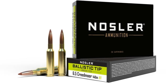 Nosler 6.5mm Creedmoor 140 Grain Ballistic Tip Brass Cased Centerfire Rifle Ammo 20 Rounds ler 6.5mm Creedmoor 140 Grain Ballistic Tip Brass Cased Centerfire Rifle 20 Rounds Ammo