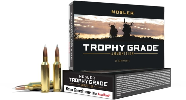 ler 6mm Creedmoor AccuBond 90 Grain Brass Cased 20 Rounds Ammo