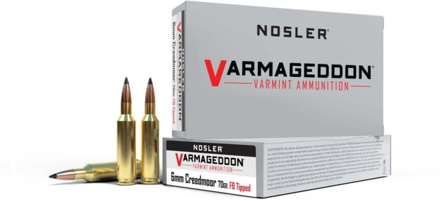 ler 6mm Creedmoor Flat Base Tipped 70 Grain Brass Cased 20 Rounds Ammo