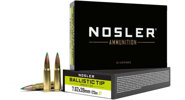 ler 7.62x39mm 123 Grain Ballistic Tip Brass Cased Centerfire Rifle 20 Rounds Ammo