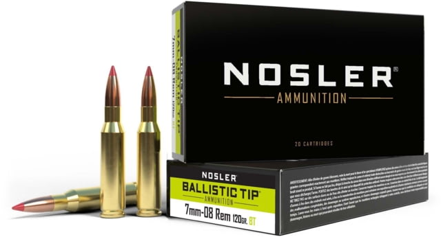 ler 7mm-08 Remington 120 Grain Ballistic Tip Brass Cased Centerfire Rifle 20 Rounds Ammo