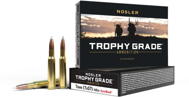 ler 7x57mm Mauser AccuBond 140 Grain Brass Cased 20 Rounds Ammo
