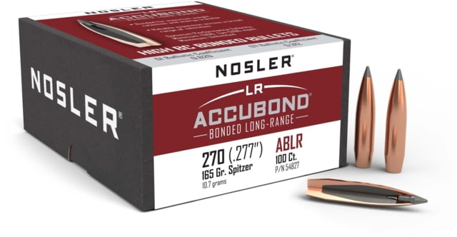 Nosler AccuBond Long Range Rifle Bullet .270 Caliber 165gr, 100ct, 54827 by USA Nosler Reloading Bullets & Shot
