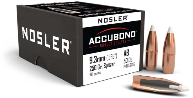 Nosler AccuBond Rifle Bullet 9.3mm 250gr, 50ct, 59756 by USA Nosler Reloading Bullets & Shot