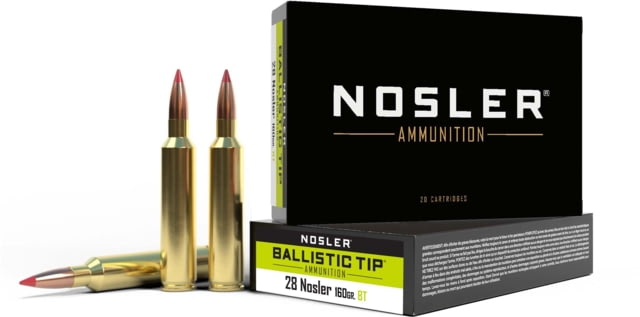 Nosler Ballistic Tip Hunting 28 Nosler 160gr Ballistic Tip Brass Centerfire Rifle Ammo 20 Rounds ler Ballistic Tip Hunting 28 Nosler 160gr Ballistic Tip Brass Centerfire Rifle 20 Rounds Ammo