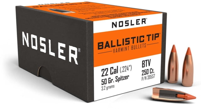 Nosler Ballistic Tip Varmint Rifle Bullet .22 Caliber 50gr, 250ct, 39557 by USA Nosler Reloading Bullets & Shot