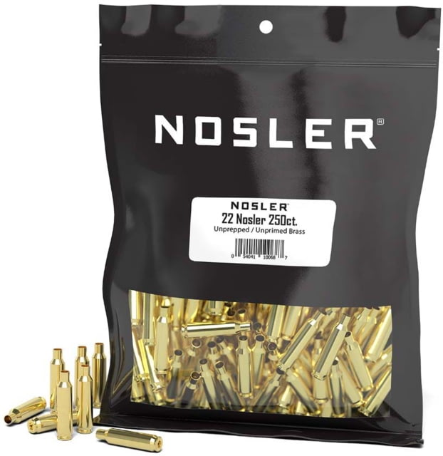 US Nosler Bulk Rifle Brass .22 Nosler, 250ct, 10068 Tech Data