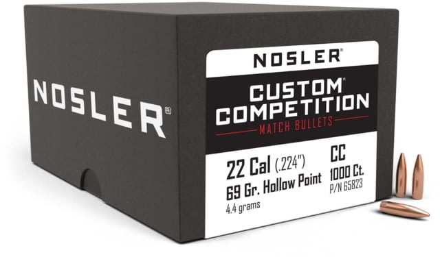 Nosler Custom Competition Rifle Bullet .22 Caliber 69 Grain HPBT, 1000ct, 65823 by USA Nosler Reloading Bullets & Shot