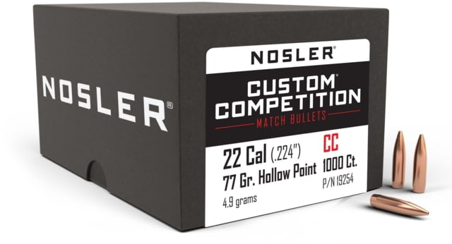 Nosler Custom Competition Rifle Bullet .22 Caliber 77gr HPBT, 1000ct, 19254 by USA Nosler Reloading Bullets & Shot