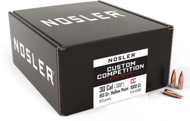 Nosler Custom Competition Rifle Bullet .30 Caliber 155gr HPBT, 1000ct, 45369 by USA Nosler Reloading Bullets & Shot