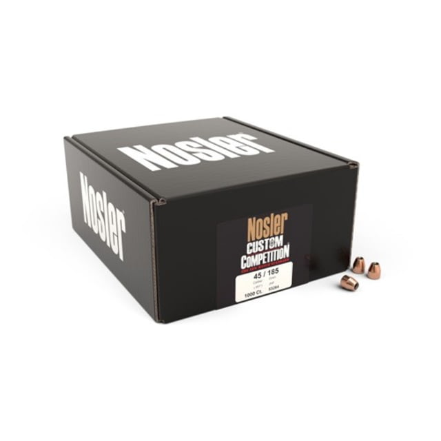 USED Nosler Custom Competition .45 Caliber 185gr JHP Pistol Bullets 1000 Rounds  EDEMO1 Condition Like New Inspect and Rebox - Nosler