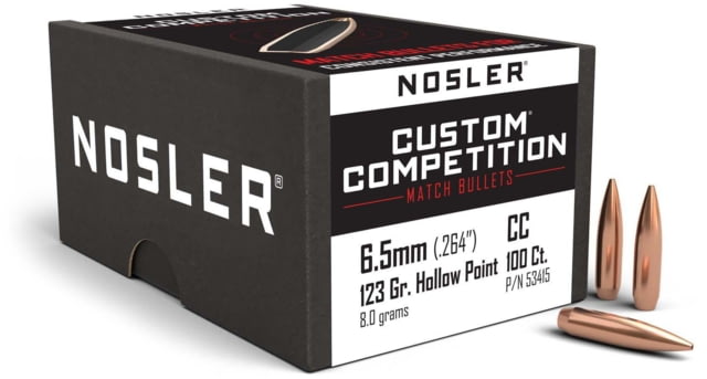 Nosler Custom Competition Rifle Bullet 6.5mm 123gr HPBT, 100ct, 53415 by USA Nosler Reloading Bullets & Shot