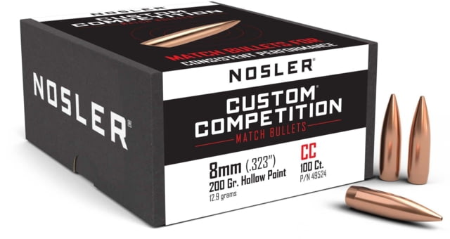 Nosler Custom Competition Rifle Bullet 8mm 200gr HPBT, 100ct, 49524 by USA Nosler Reloading Bullets & Shot