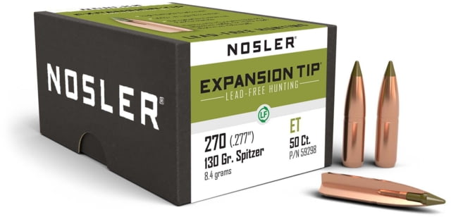 Nosler E-Tip Rifle Bullet .270 Caliber 130gr E-Tip , 50ct, 59298 by USA Nosler Reloading Bullets & Shot